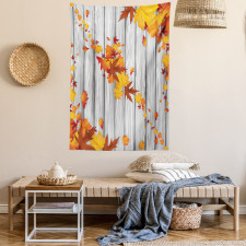 Fall Maple Leafs Tree Tapestry