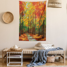 North Woods with Leaves Tapestry