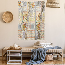 Ethnic Floral Composition Tapestry