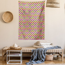 Pastel Color Ogee Shapes Tile Tapestry