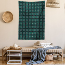 Retro Floral Motifs Tapestry
