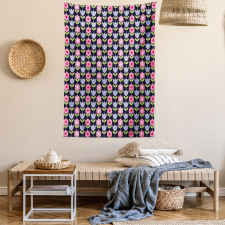 Daisy and Tulip Blossoms Tapestry