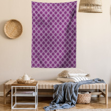Floral Tiles Purple Tones Tapestry