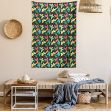 Colorful Silhouettes Art Tapestry