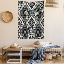 Ink Brush Style Argyle Tapestry