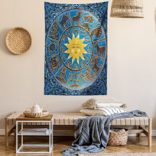 Zodiac Signs Circle Sun Tapestry