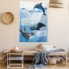Whale Dolphin and Seal Sea Tapestry