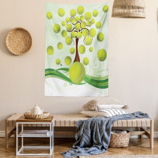 Tennis Balls Pattern Tapestry