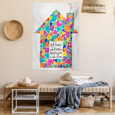 House with Hearts Home Love Tapestry