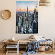 NYC Manhattan Skyline Dusk Tapestry