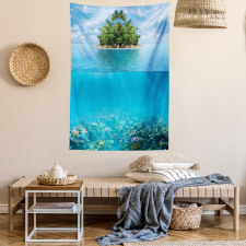 Small Island in Ocean Tapestry