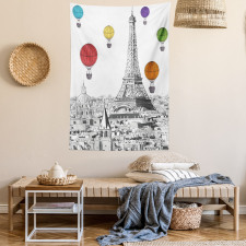 Eiffel Tower and Balloons Tapestry