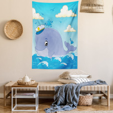 Nursery Theme Captain Whale Tapestry