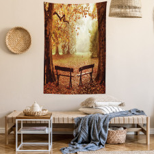 Dramatic Trees and Benches Tapestry