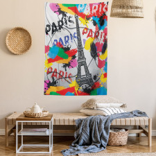 Contemporary Eiffel Tower Art Tapestry