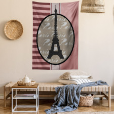 Vintage Eiffel Silhouette Tapestry