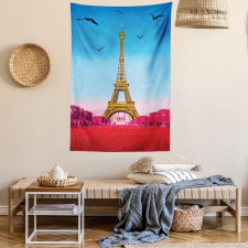 Abstract Grass Eiffel Tower Tapestry