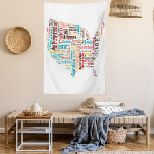 Map Cities Towns Names Tapestry