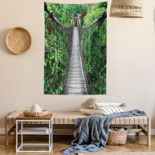 Rope Bridge in a Rainforest Tapestry