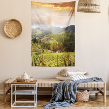 Rural Fields Rising Sun Tapestry