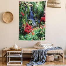 Spring Forest Waterfall Tapestry