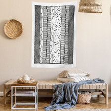 Hand Drawn Uneven Lines Tapestry