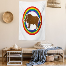 Wild Hog Boar in Rainbow Tapestry