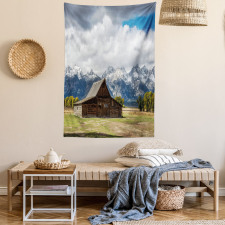 Rustic Wooden Cottage View Tapestry