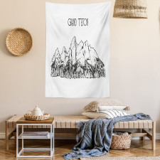 Simple Sketch Grand Teton Tapestry