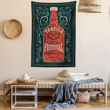 Retro Swirls and Bottle Tapestry