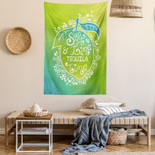 Vibrant Ombre Text on Lemon Tapestry