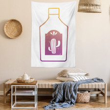 Ombre Outline Bottle Cactus Tapestry