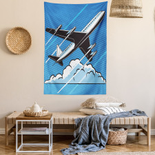 Pop Art Take Off Plane Dots Tapestry