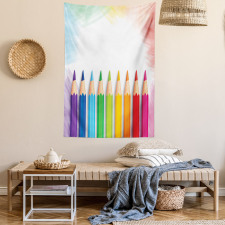 Realistic Colorful Pencils Tapestry