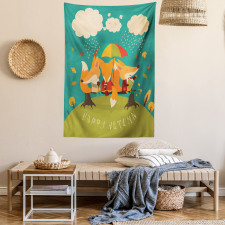 Foxes Umbrella Tapestry