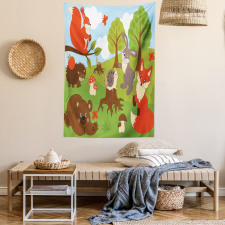 Woodland Fauna Tapestry