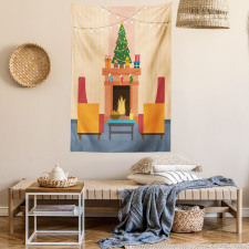 Cartoon Xmas Interior Tapestry