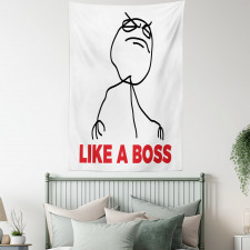 Cool Stickman and Like a Boss Tapestry