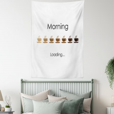 Morning Loading Coffee Cups Tapestry