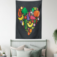 Healthy Eating Natural Heart Tapestry