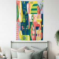 Abstract Modern Food Tapestry