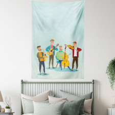 Cartoon Happy Band Concert Tapestry