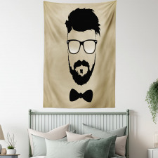 Hipster Boy Silhouette Tapestry