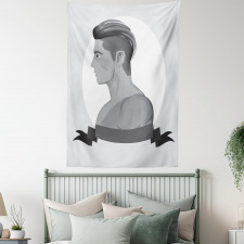 Greyscale Beardless Boy Tapestry