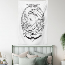 Outline Sailor with Pipe Tapestry