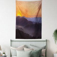 Dawn on Misty Mountains Tapestry