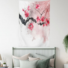 Watercolor Floral Art Tapestry