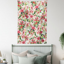 Roses Berries Bouquet Art Tapestry