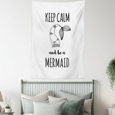 Be a Mermaid Text Tail Tapestry