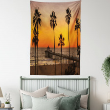 Manhattan Ocean Dusk Tapestry